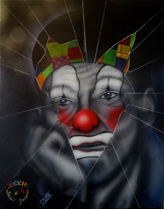 Clown et clone -Acrylique Recto- 50 X 40 -